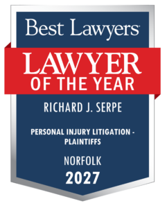 Attorney Richard Serpe was named "Lawyer of the Year" 2027 by Best Lawyers for Norfolk, Virginia personal injury litigation
