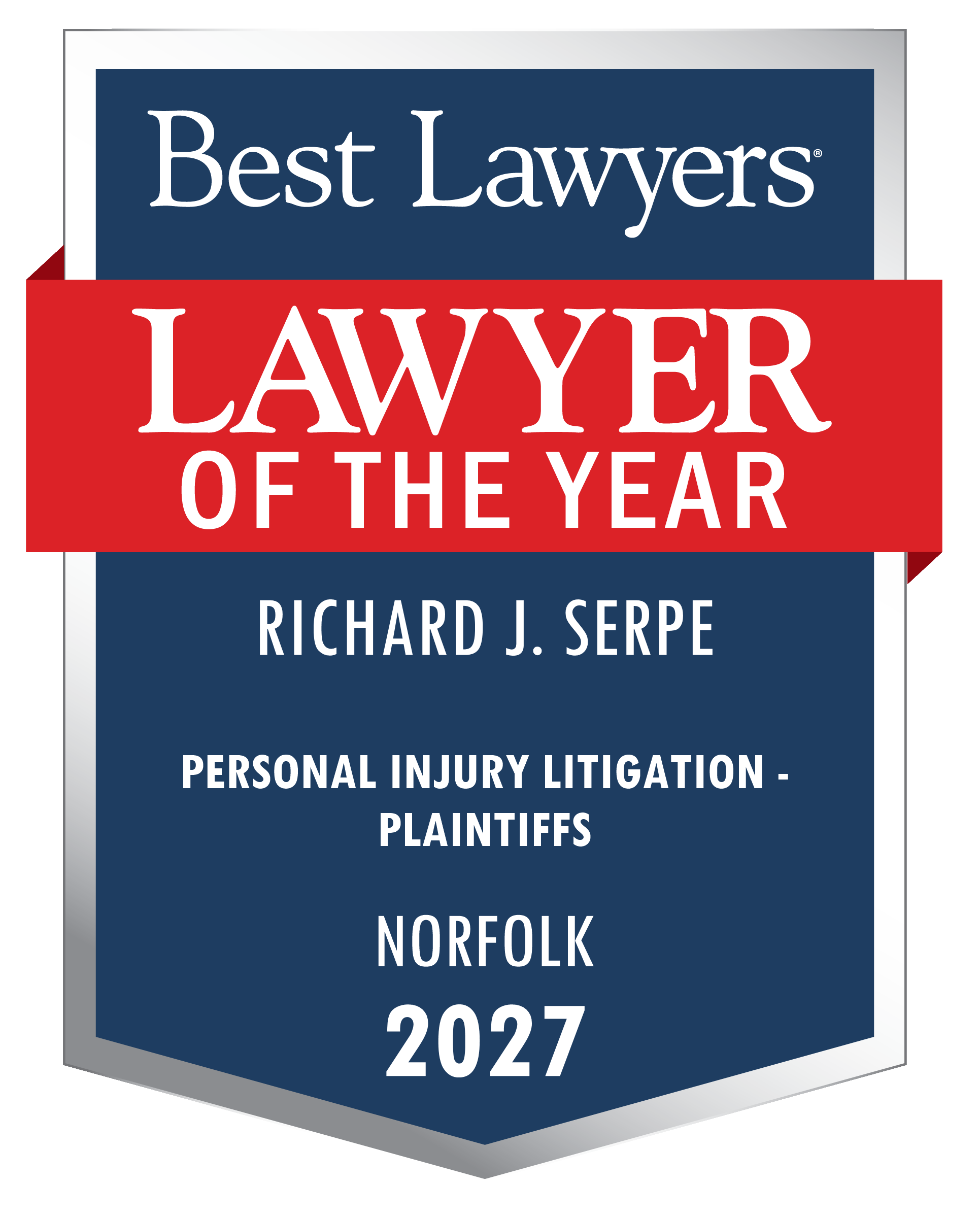 Richard Serpe named Lawyer of the Year by Best Lawyers 2027 Norfolk personal injury Attorney Richard Serpe was named